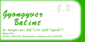 gyongyver balint business card